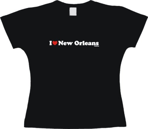 I Heart (Love) New Orleans Women's Tee Shirt Large-Pink Babydoll (petite fit)