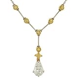 Kite shape and Fancy Yellow Diamond Pendant 1.43cttw