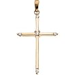 14K Yellow Gold Diamond Cross Pendant - 28.75x19.25mm