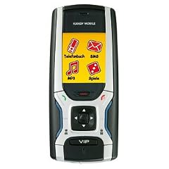 Kandy Mobile Kinder Handy (MP3-Player, Schnellwahltasten, USB-Anschluss, Handy-Ortung) schwarz / silber