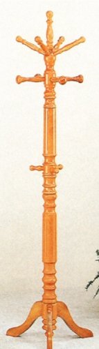 Oak Finish Double Hanger Coat Rack