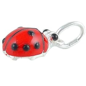 3D Lucky Lady Bug Vintage Style 925 Sterling Silver and Enamel Traditional Charm