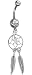 Sterling Silver Clear Dream Catcher Belly Button Navel Ring