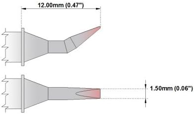 ThermaltronicsM7CB226 Chisel Bent 30deg 1.5mm (0.06in) interchangeable for Metcal STTC-199