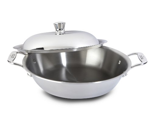 All Clad 4340 Stainless Steel 4-Quart 40th Anniversary American Casserole Pan with Lid
