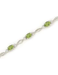 14kt Yellow Gold Oval Peridot and Diamond Bracelet