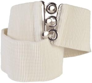 Square Up Large, Beige, 2.25 Inch Wide Elastic Fabric Stretch Cinch Belt with 3 Ring Clasp