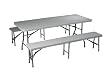 3 Piece Folding Table and Bench Set