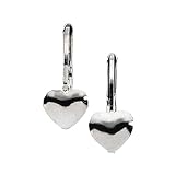 14K White Gold Children's Heart Earrings