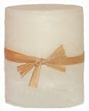 3x3 Round White Linen Candles By Stone