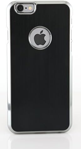 iPhone 6 Case (4.7 Inch) BRUSHED ALUMINUM with CHROME. Slim fit - PREMIUM GrandWinged Case (Black)