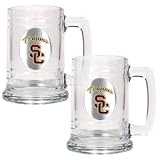 Southern California Trojans 2pc 15oz Glass Tankard Set NCAA College Athletics