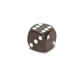 Opaque 12mm d6 Black w/White Pipped Dice