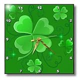 This design is of some lucky Shamrocks on a green background just in time for St Patricks Day - 10x10 Wall Clock