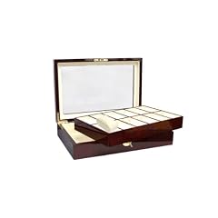 SAFE UHREN LACKHOLZKASSETTE BRLLIANT IN KLAVIERLACK-OPTIK NR.260 F�R UHREN & SCHMUCK - HOLZAUSF�HRUNG - MIT 12 CREM-FARBENEN F�CHERN UND HERAUSNEHMBAREN 12 x UHRENHALTERN & SCHMUCKHALTERN F�R UHREN - TASCHENUHREN - ARMBANDUHREN - SCHMUCK - KETTEN USW.- MIT TRANSPARENTER ABDECKUNG MIT 1 SCHLO� ABSCHLIE�BAR - HOLZKASSETTE