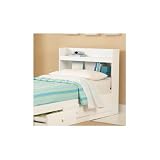 My Space, My Place Twin Bookcase Headboard in White - Lane Furniture 866-435