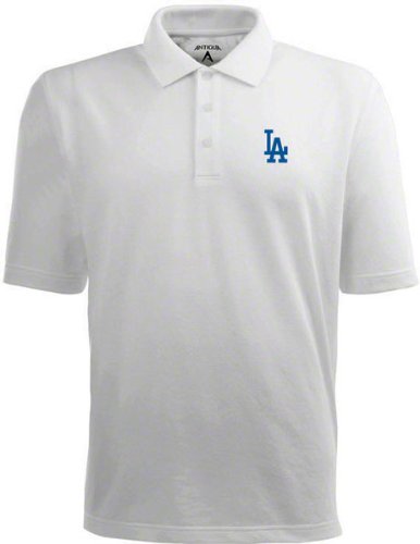 Los Angeles Dodgers White Pique Extra Light Polo Shirt