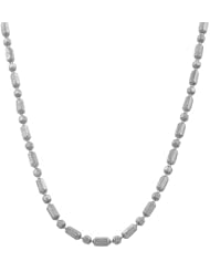14 Karat White Gold 1.2-mm Diamond-cut Alternate Bead Ball Chain (30 Inch)