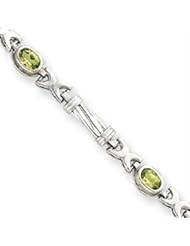 14k Gold White Gold 2ct. Peridot Bracelet