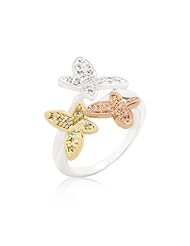Triple Butterfly CZ Ring
