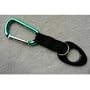 Water Bottle Holder With Green Aluminum Carabiner Attachment