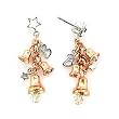 Rose Gold & Rhodium Plated Brass with Clear SwarovskiCrystal Earrings, Weight: 5.70gm Rose Gold & Rhodium Plated Brass with Clear SwarovskiCrystal Earrings, Weight: 5.70gm
