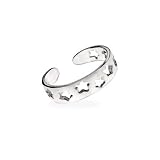 Eve's Addiction Sterling Silver Band of Stars Toe Ring