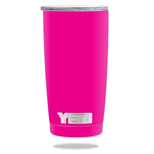 MightySkins Protective Vinyl Skin Decal for YETI 20 oz Rambler Tumbler wrap cover sticker skins Solid Hot Pink