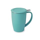 Curve Tall Tea Mug W/infuser & Lid 15 Oz TURQUOISE