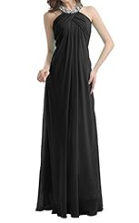 Chiffon Beaded Backless Halter Evening Dress/Bridesmaid Dress/Prom Dress/Party Dress 