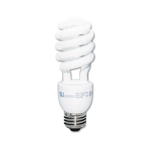 Supreme Lighting - Mini-Lynx Spiral, Cool White Energy Saver Fluorescent Bulb, 15 Watts - Pack of 10