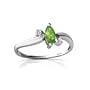 14K White Gold Marquise Genuine Peridot Ring Size 4