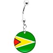 Guyana Flag Belly Ring