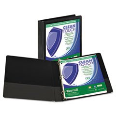Clean Touch Locking Round Ring View Binder, 1 Capacity, Black