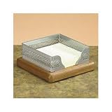 Kitchen & Housewares : Distinctions Punched Metal & Wood Note Holder, Polished Metal/Black Wood (ELD23537)