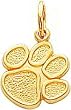 14K Gold Clemson University Paw Print Charm