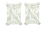 Platinum Plated Sterling Silver 9 x 6mm Emerald Cubic Zirconia Four-Prong Stud Earrings
