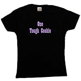 Flirty Diva Tees Woman's LooseFit T-Shirt-One Tough Cookie-Black