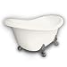American Bath Factory B1-1600-BB-DM3-M2-15-SN Princess Slipper Clawfoot Bathtub in Bisque, Ball and