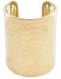 ZAD AWESOME XX-Wide 3 Hammered Yellow Gold Cuff Bracelet