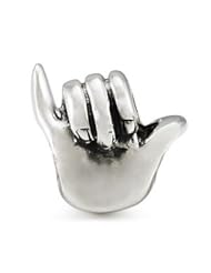 Genuine Ohm Beads (TM) Product. 925 Sterling Silver Hang Loose (Shaka) Hand Sign Bead Charm. 100% Satisfaction Guaranteed.