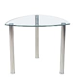 Dining Table with Glass Top in Chrome Finish
