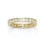 Solid 14K Yellow Gold Cubic Zirconia Eternity Toe Ring - Size 4