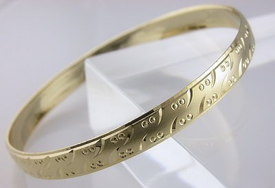Click here to buy Crescents Diamond Cut 18K Gold Filled Bangle Bracelet Small.