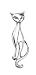 Broche chat en argent