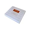 Natural Comfort Luxury Wrinkle Free 300TC White Sateen Stripe Egyptian Cotton Duvet Cover, Queen, 96-Inch by 88-Inch