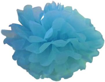 Quirky Party Crafts Tissue 10" Blue Pom Pom 6 Pack - Pre Folded - Make Any Party Pop - Designed for Birthdays, Weddings, Bridal and Baby Shower or Home Decoration