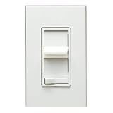 Leviton R12-06633-PLW Decora 3Way Slide Dimmer with Preset, Lighted Pad Option, White