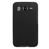 Hard Snap on Plastic RUBBERIZED BLACK Sleeve Faceplate Cover Case for HTC I ....