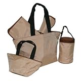 Cream/Chocolate Five Piece Diaper Bag Set